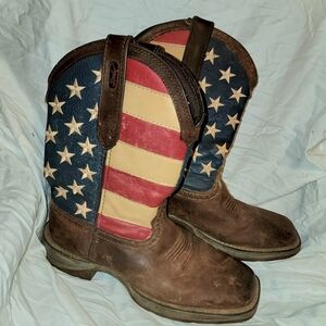 Durango American Flag Cowboy Boots Leather 7D